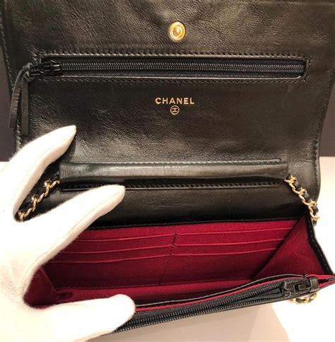 chanel black and gold wallet|authentic chanel black wallet.